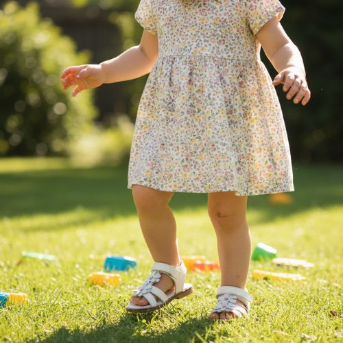 Sandale Blanc Fille Cuir Motif Uni à Enfiler