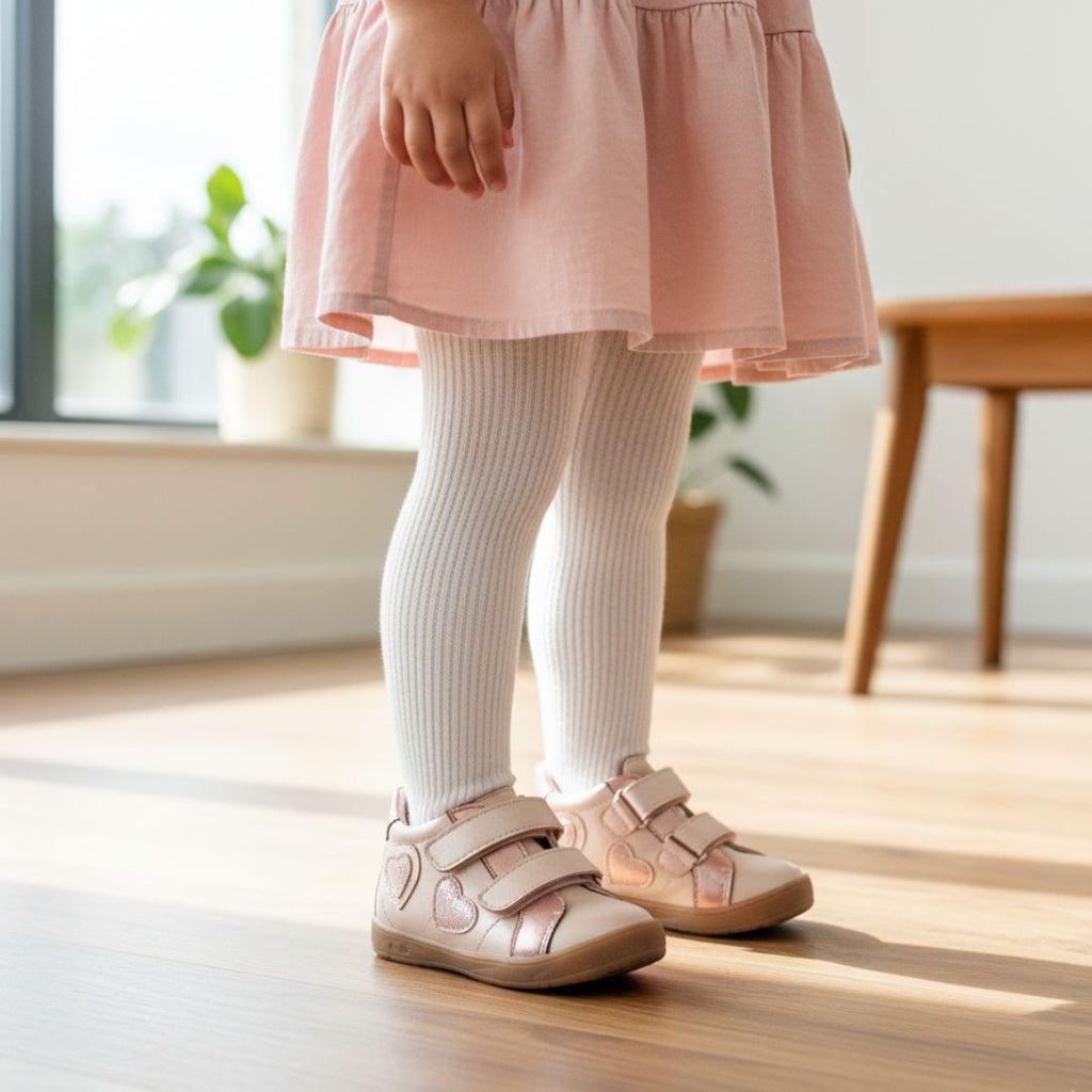 Bottine Rose Poudré Fille à Scratch