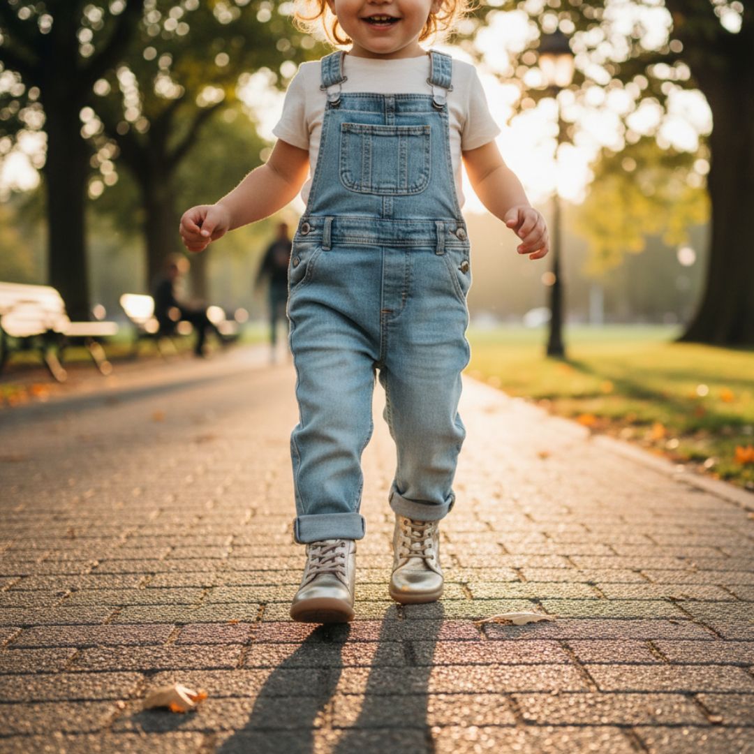 Bottine Dorée Bébé Fille à Lacets