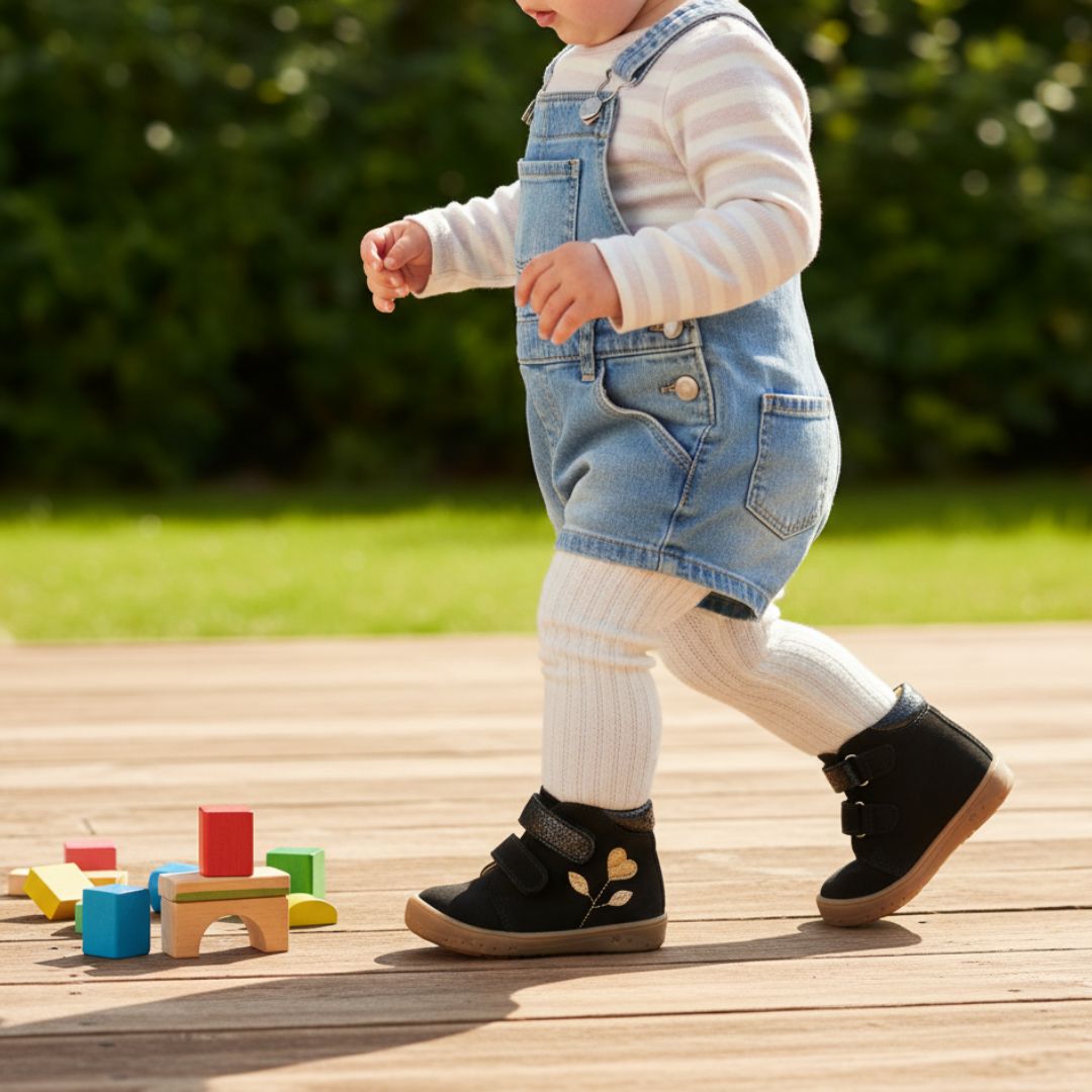 Bottine Noire Fille à Scratch