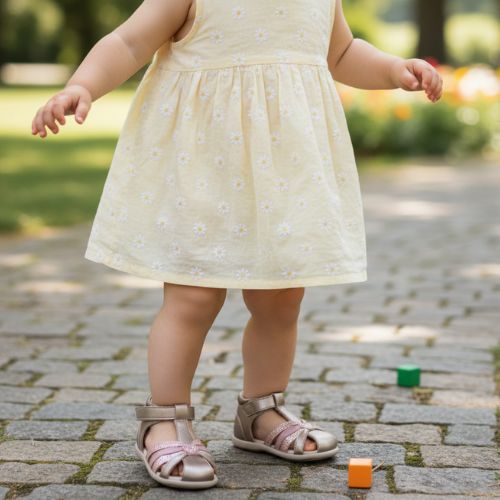 Sandale Rose Poudré Fille à Scratch