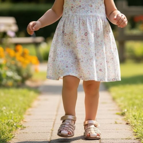 Sandale Rose Gold Motif Uni à Enfiler