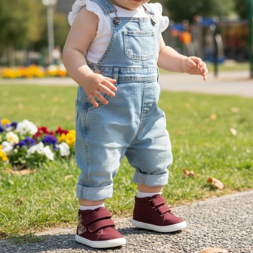 Bottine Bordeaux Fille à Scratch