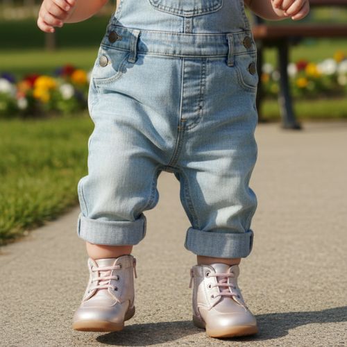 Bottine Rose à Lacets