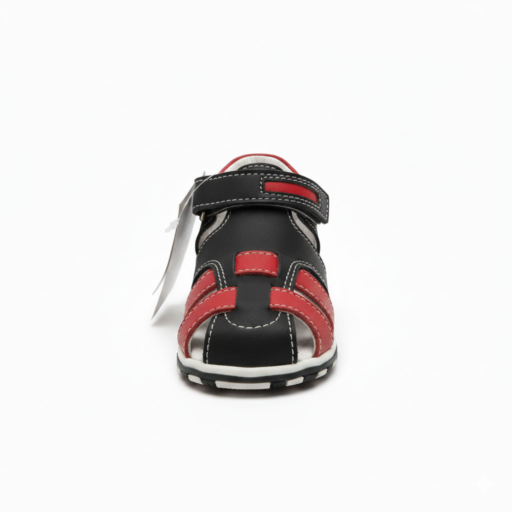 Sandale Sportive Noir & Rouge Garçon à Scratch