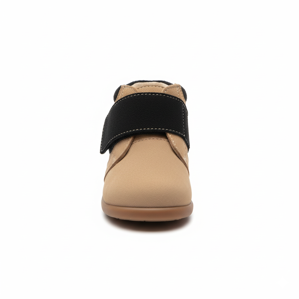 Bottine Garçon Camel à Scratch Noir