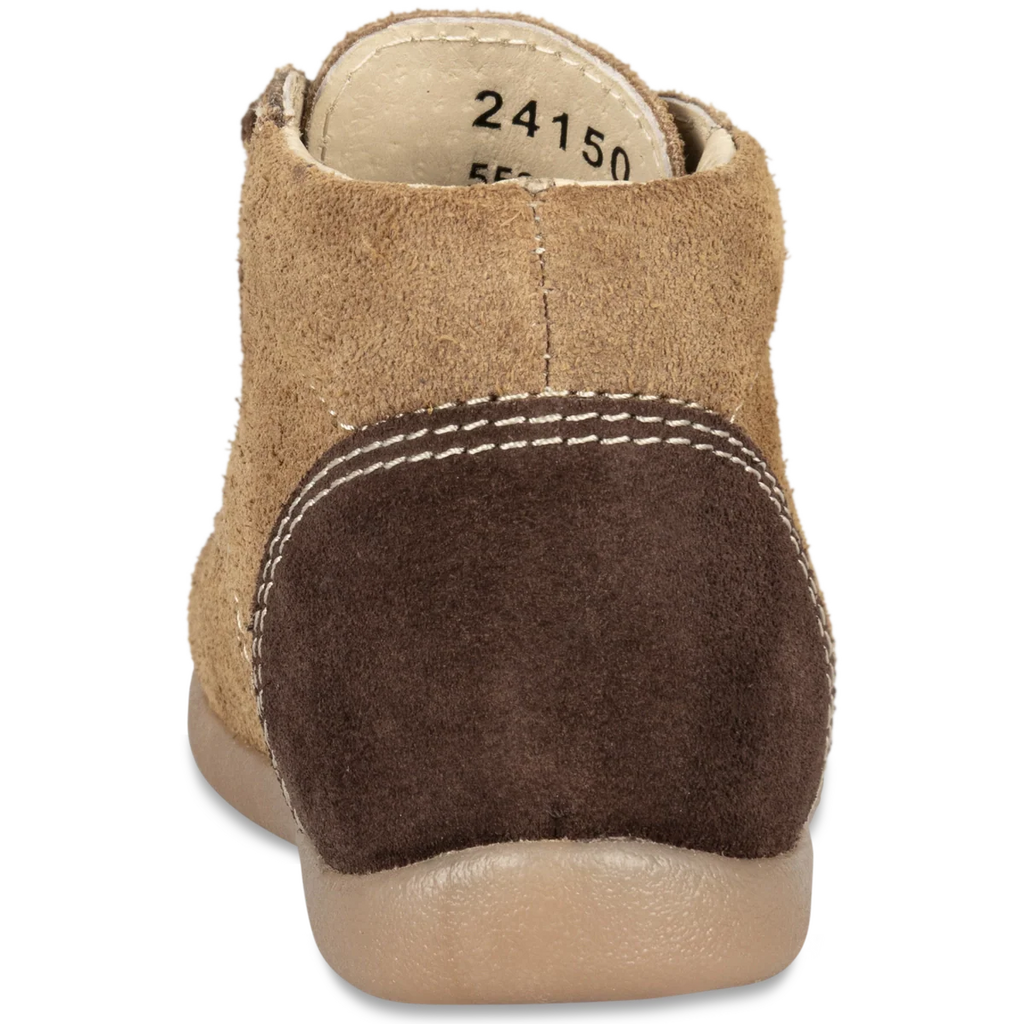 Bottine Marron Garçon Motif Uni Lacets