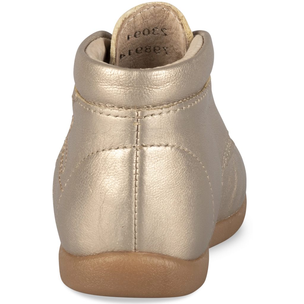 Bottine Or Fille Cuir Motif Uni Lacets