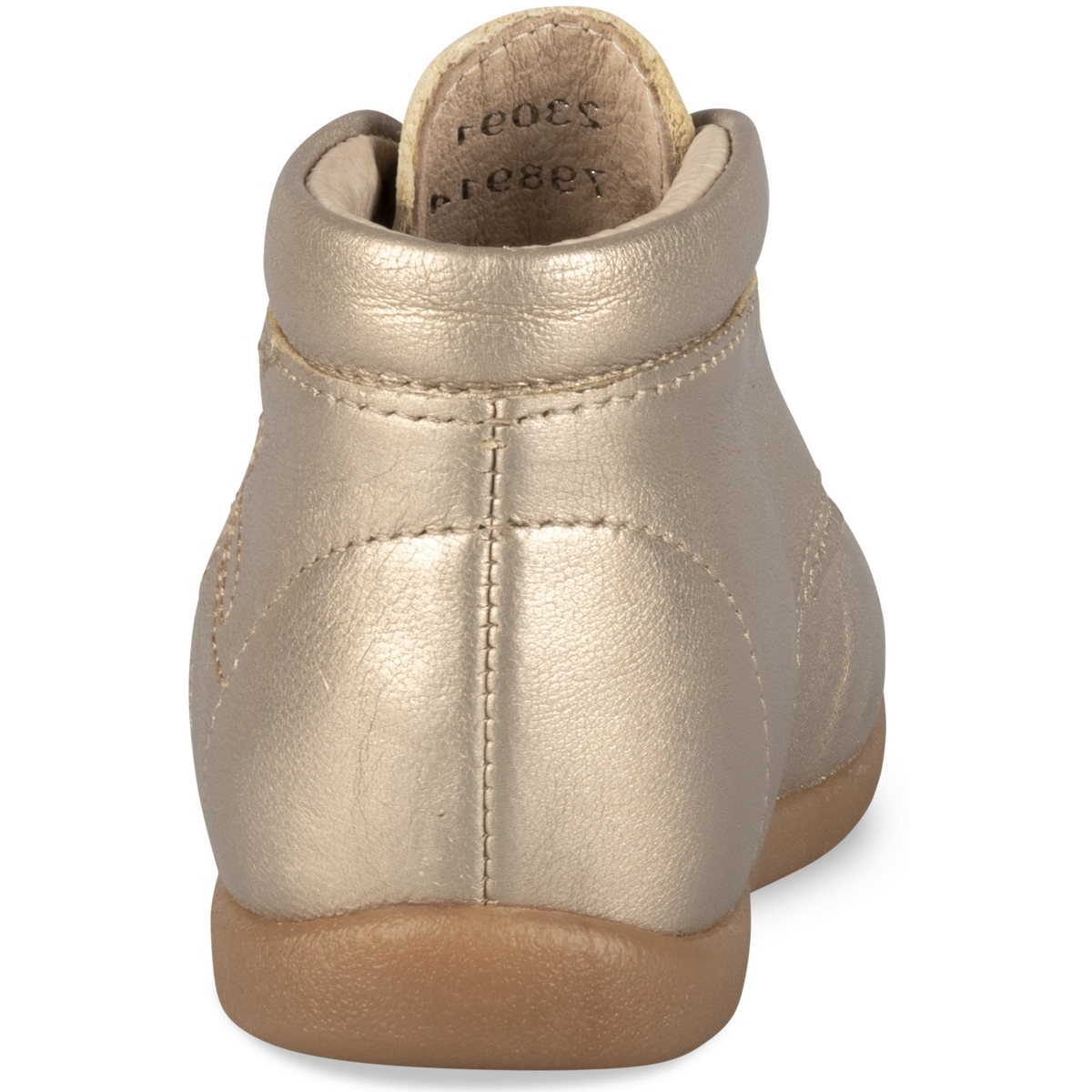 Bottine Or Fille Cuir Motif Uni Lacets