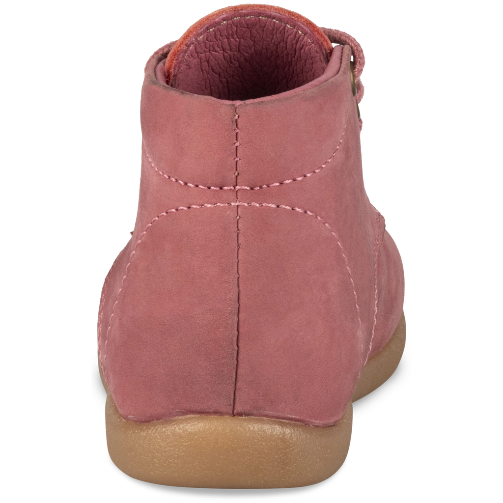 Bottine Rose Fille Motif Uni Lacets