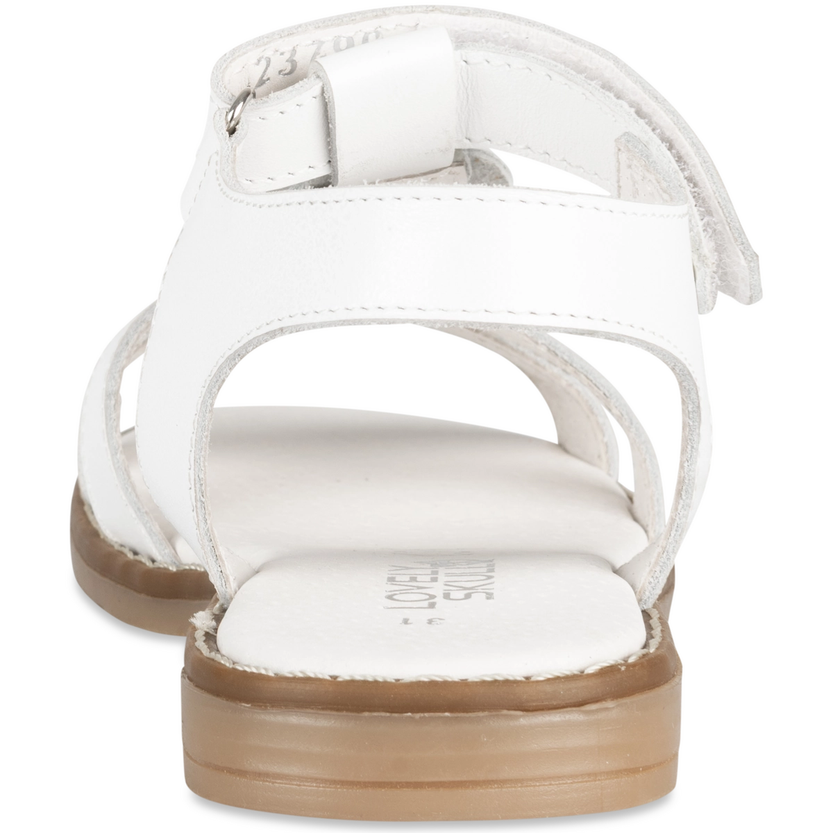 Sandale Blanc Fille Cuir Motif Uni à Enfiler